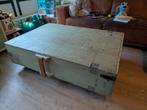 Unieke Houten Salontafel Kaartenkist op Wielen, Huis en Inrichting, Tafels | Salontafels, Ophalen, 100 tot 150 cm, 50 tot 100 cm