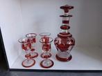 Ruby rood kristal karaf met borrelglaasje, Antiek en Kunst, Antiek | Glas en Kristal, Ophalen of Verzenden