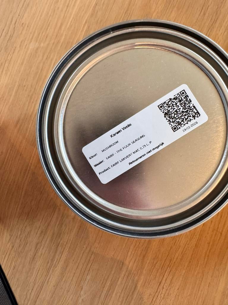 Fairf Lak kleur Mushroom (Ongeopend) 0,75L, Beige, Nieuw, Ophalen of Verzenden, Lak