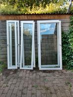 6 kozijnen hardhout enkel glas spagnoletsluiting, Gebruikt, Raamkozijn, Hout, Ophalen