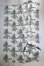 2 Gordijnen met een palmboom print, 100 tot 150 cm, Ophalen of Verzenden, Zo goed als nieuw, Wit