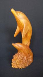 Houten Sculptuur DOLFIJNEN <> Handwerk ca 31 cm hoog, Ophalen of Verzenden