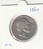 Nederland 1865  gulden Willem 3, 1 gulden, Koning Willem III, Zilver, Ophalen of Verzenden