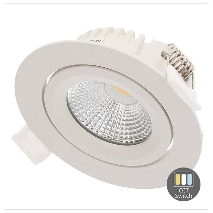 LED-INBOUWSPOT 4/6W-DIM CCT-SWITCH WIT, Huis en Inrichting, Lampen | Spots, Nieuw, Plafondspot of Wandspot, Metaal of Aluminium