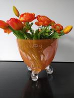 oranje glazen Fidrio vaas op pootjes, Minder dan 50 cm, Nieuw, Glas, Oranje