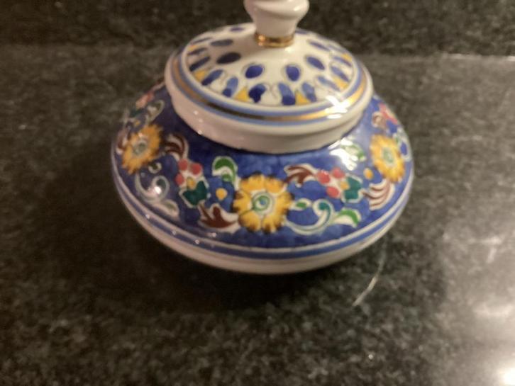 Caltagirone Keramische Pot met Deksel - Onbeschadigd 17cm, Antiek en Kunst, Antiek | Woonaccessoires, Ophalen