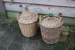 Brocante fles in mand, Antiek en Kunst, Ophalen of Verzenden