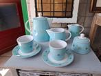 L. Dake en Zn. koffie thee servies vintage retro blauw, Antiek en Kunst, Ophalen of Verzenden