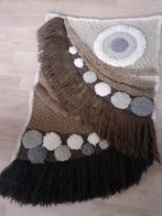 wandkleed wol jaren 70 design bruin grijs retro 80 x 52 cm, Huis en Inrichting, Gebruikt, 50 tot 100 cm, Bruin, ?