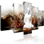 81 Witte Buddha XXL 5 Luik Canvas Schilderij 200x100cm, Ophalen of Verzenden