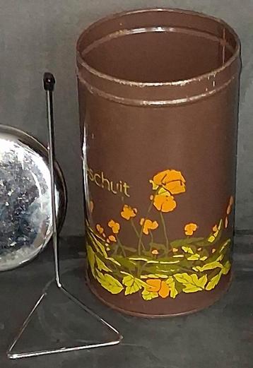 Vintage Beschuitbus  met boterbloemmotief beschikbaar voor biedingen