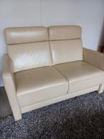 Leren 2-zits senioren bank, 140cm breed, hoge zit, Ophalen