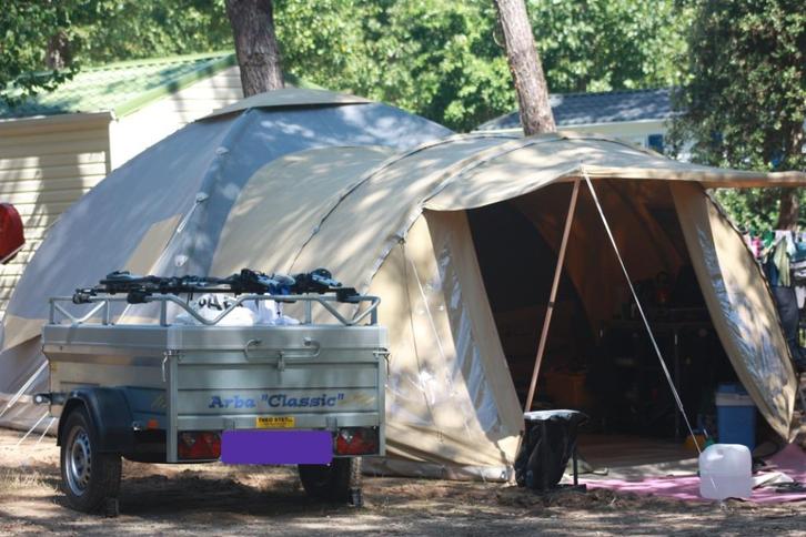 Karstentent 380 met bagagewagen, Caravans en Kamperen, Tenten, tot en met 6, Zo goed als nieuw, Ophalen