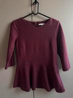Bordeauxrode peplum top van Mint & Berry, maat L, Maat 38/40 (M), Paars, Ophalen of Verzenden, Zo goed als nieuw