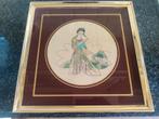 Handgeschilderde Chinese dame in lijst, Antiek en Kunst, Ophalen