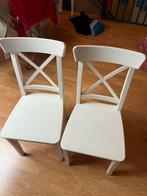 Twee witte houten stoelen ikea, Huis en Inrichting, Stoelen, Ophalen, Gebruikt, Twee, Wit