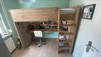 Hoogslaper bed en bureau steigerhout, Ophalen, Gebruikt, Hoogslaper