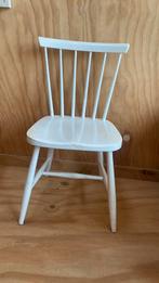 Eetkamer stoel wit - Jaren 70 - spijlen stoel hout - vintage, Ophalen, Gebruikt, 70s vintage Scandinavian, Wit