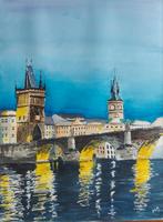 aquarel Praag, Ophalen of Verzenden