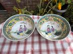 2 Chinees porseleinen schalen, afbeeldingen dames, met merk, Antiek en Kunst, Antiek | Porselein, Ophalen of Verzenden