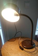 Vintage bureaulamp verstelbaar bruin, Minder dan 50 cm, Gebruikt, Vintage, Ophalen of Verzenden