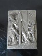 mooie gesigneerde tegel bouwvakkers 19/14 cm, Antiek en Kunst, Antiek | Wandborden en Tegels, Ophalen of Verzenden