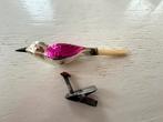 Antieke oude kerstbal gekleurde vogel op klem, Diversen, Kerst, Ophalen of Verzenden
