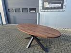 ovale eettafel - massief eiken 200x100 - chocolate, Ophalen, 50 tot 100 cm, Vijf personen of meer, Eikenhout