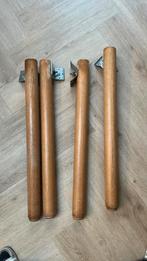 Houten tafelpoten tafelpoot eikenhout hout 4 stuks, Huis en Inrichting, Tafelonderdelen, Tafelpoot, Gebruikt, 50 tot 100 cm, Eikenhout