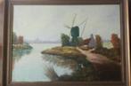 oud schilderij olieverf op doek Kok Hollands landschap, Antiek en Kunst, Kunst | Schilderijen | Klassiek, Ophalen