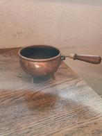 Koperen pannetje met houten handvat, Ophalen of Verzenden, Gebruikt