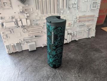 Starbucks Tumbler SS lace green 16oz holiday 2022 collection