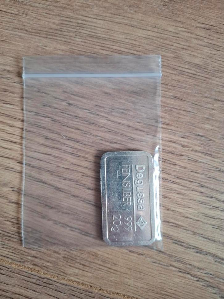 20 gram Degussa Zilverbaar, Postzegels en Munten, Edelmetalen en Baren, Zilver, Ophalen of Verzenden