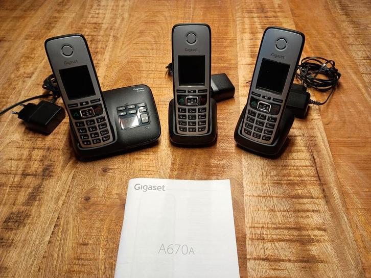 Gigaset trio-set A670a DECT telefoon., Telecommunicatie, Vaste telefoons | Handsets en Draadloos, 3 handsets, Ophalen of Verzenden