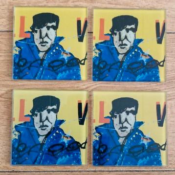 Vier Glazen onderzetters Herman Brood beschikbaar voor biedingen