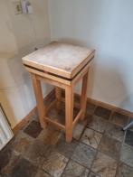 Houten blok bijzettafel - 41x41x83 cm, Ophalen, Gebruikt, Landelijk