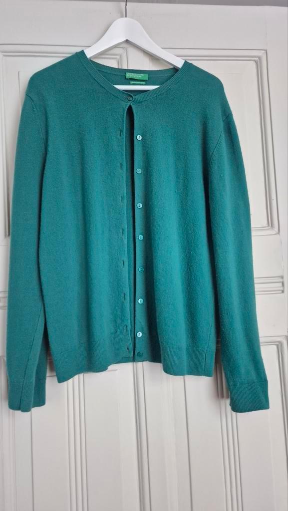 Dames vest XL zgan Groen United Colors Benetton Prima staat, Kleding | Dames, Truien en Vesten, Zo goed als nieuw, Maat 46/48 (XL) of groter