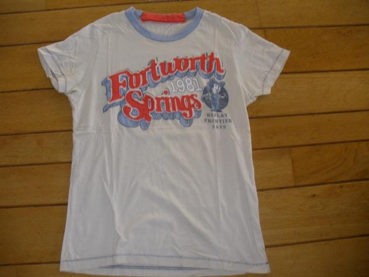 REPLAY t- shirt ecru maat M, Kleding | Heren, T-shirts, Zo goed als nieuw, Maat 46 (S) of kleiner, Beige, Ophalen of Verzenden