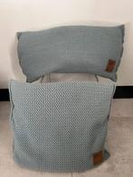 2 Knit Factory kussens lichtblauw - 50x50 & 70x35, Ophalen of Verzenden, Zo goed als nieuw, Blauw, Rechthoekig