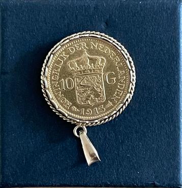 Gouden Tientje 10 gulden 1913 in Hanger beschikbaar voor biedingen