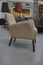 Luxe fauteuil Joris Jess Design ECHT LEER beige naturel, Huis en Inrichting, Leer, Zo goed als nieuw, 50 tot 75 cm, Ophalen