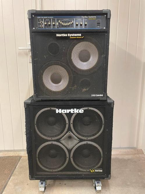 Hartke 2x10” combo 350W + 4x10” cabinet VX410 300W op wielen, Muziek en Instrumenten, Versterkers | Bas en Gitaar, Gebruikt, Basgitaar