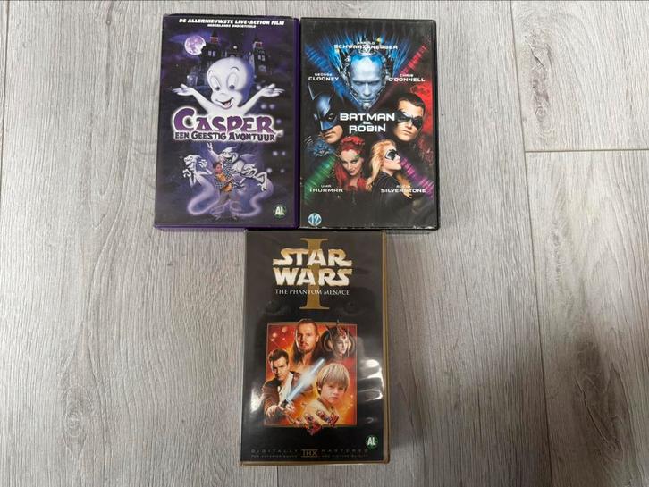 Star Wars + Batman & Robin + Casper SCI-FI  (3 stuks), Cd's en Dvd's, VHS | Film, Gebruikt, Science Fiction en Fantasy, Ophalen of Verzenden