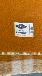 vintage scheerwollen deken XL, 185 * 245 cm, geruit patroon, Huis en Inrichting, Woonaccessoires | Plaids en Woondekens, Ophalen of Verzenden