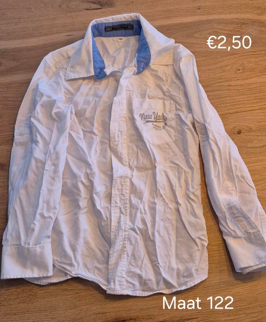 Wit overhemd maat 122, Gebruikt, Overhemd of Blouse, Ophalen of Verzenden, New York