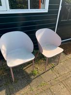 Roze tuinstoelen, 2 stuks, plastic, Tuin en Terras, Tuinstoelen, Plastic, Gebruikt, Ophalen of Verzenden