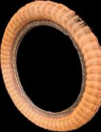 Retro vintage Rotan Spiegel - Ronde Vorm, Huis en Inrichting, Woonaccessoires | Spiegels, Ophalen of Verzenden, Zo goed als nieuw
