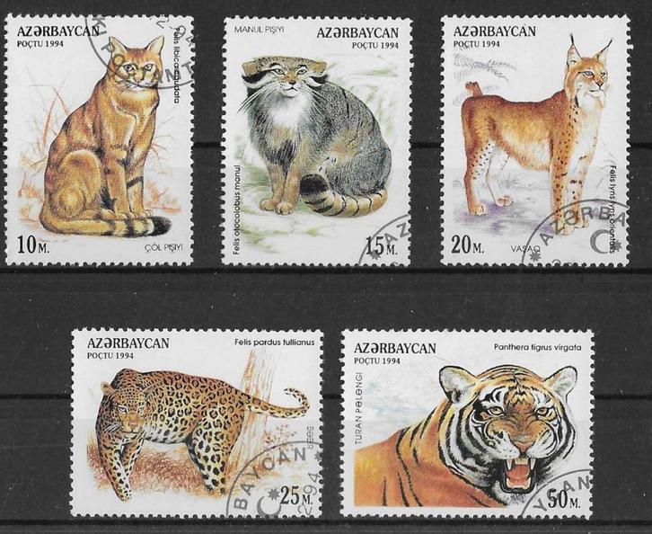 Azerbeidzjan Michel 178-182 gestempeld, Postzegels en Munten, Postzegels | Azië, Gestempeld, Centraal-Azië, Ophalen of Verzenden