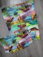 2 stukjes stof met kleurrijke afbeelding boten, Hobby en Vrije tijd, Stoffen en Lappen, Nieuw, Ophalen of Verzenden, 30 tot 120 cm