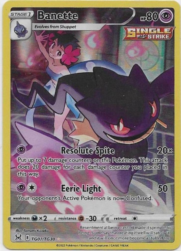 Lost Origin,  Banette [tg] TG07/196, Hobby en Vrije tijd, Verzamelkaartspellen | Pokémon, Nieuw, Losse kaart, Ophalen of Verzenden
